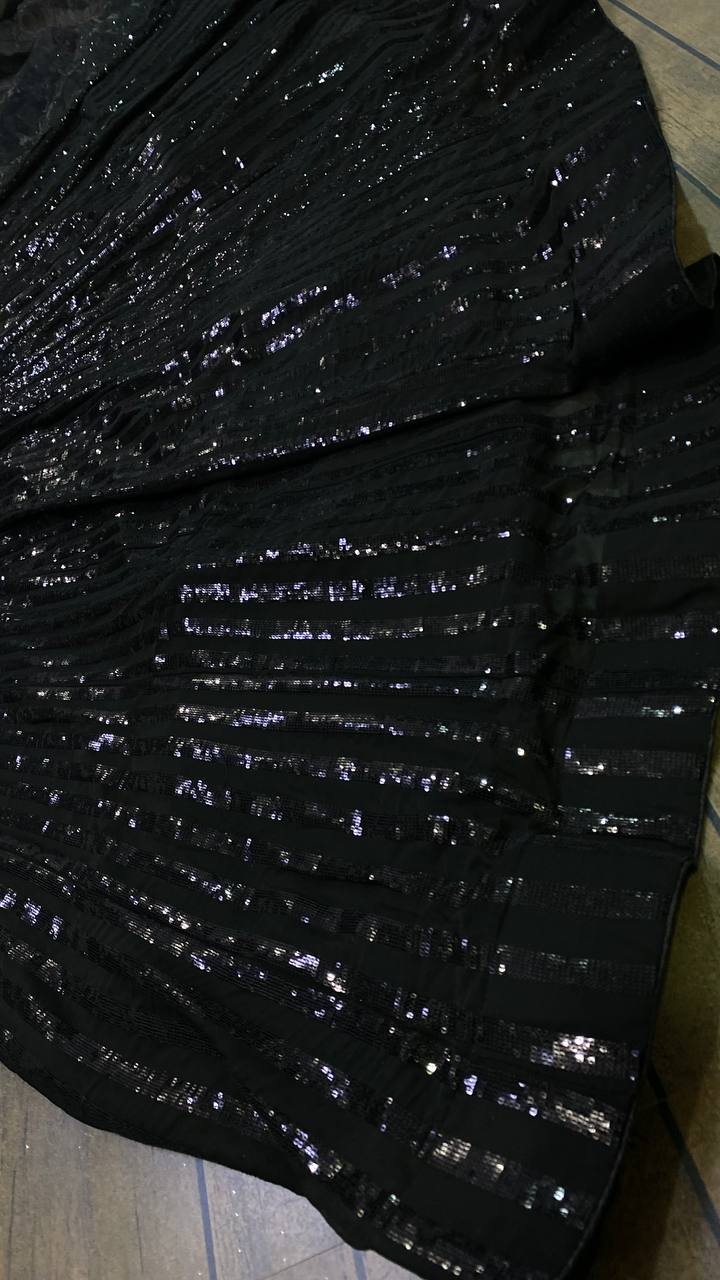 Black Color Trending Sequence Work  Designer Lehenga Choli