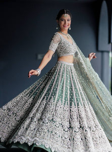 Teal Green Color Treanding Sequence Work  Designer Lehenga Choli
