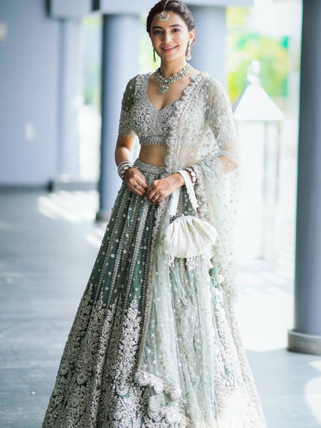 Teal Green Color Treanding Sequence Work  Designer Lehenga Choli