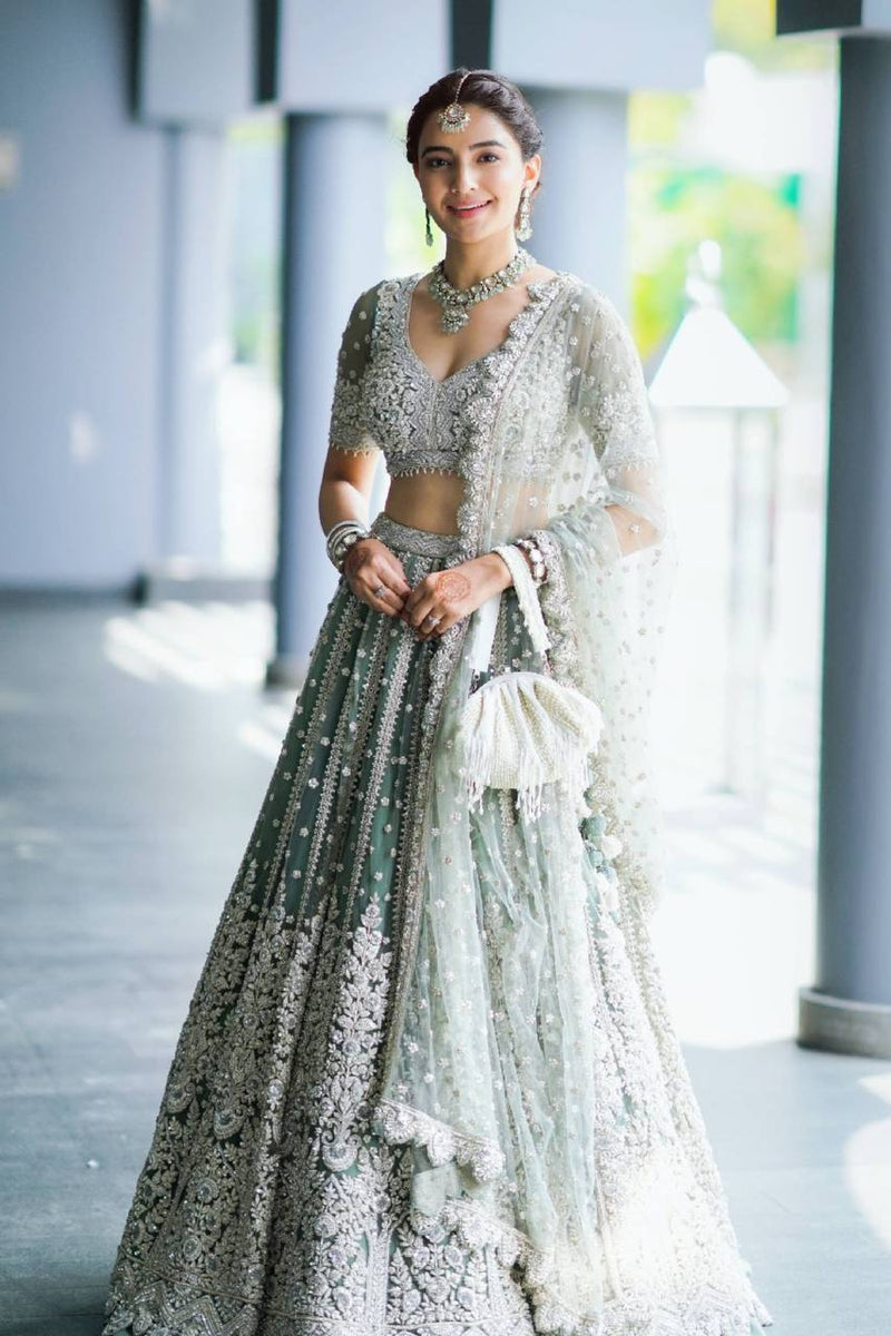 Teal Green Color Treanding Sequence Work  Designer Lehenga Choli