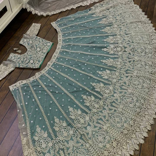 Teal Green Color Treanding Sequence Work  Designer Lehenga Choli