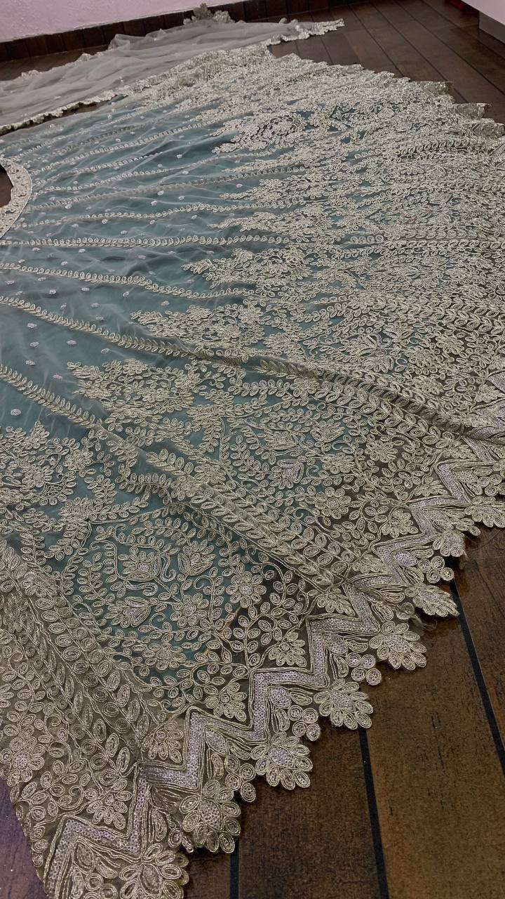 Teal Green Color Treanding Sequence Work  Designer Lehenga Choli
