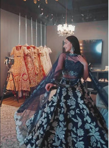 Navy Blue Color Heavy Sequence Work  Designer Lehenga Choli