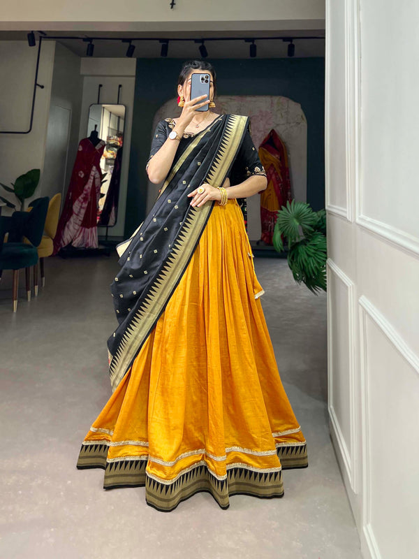 Yellow Color Vichitra Silk  Wedding Special Lehenga Choli