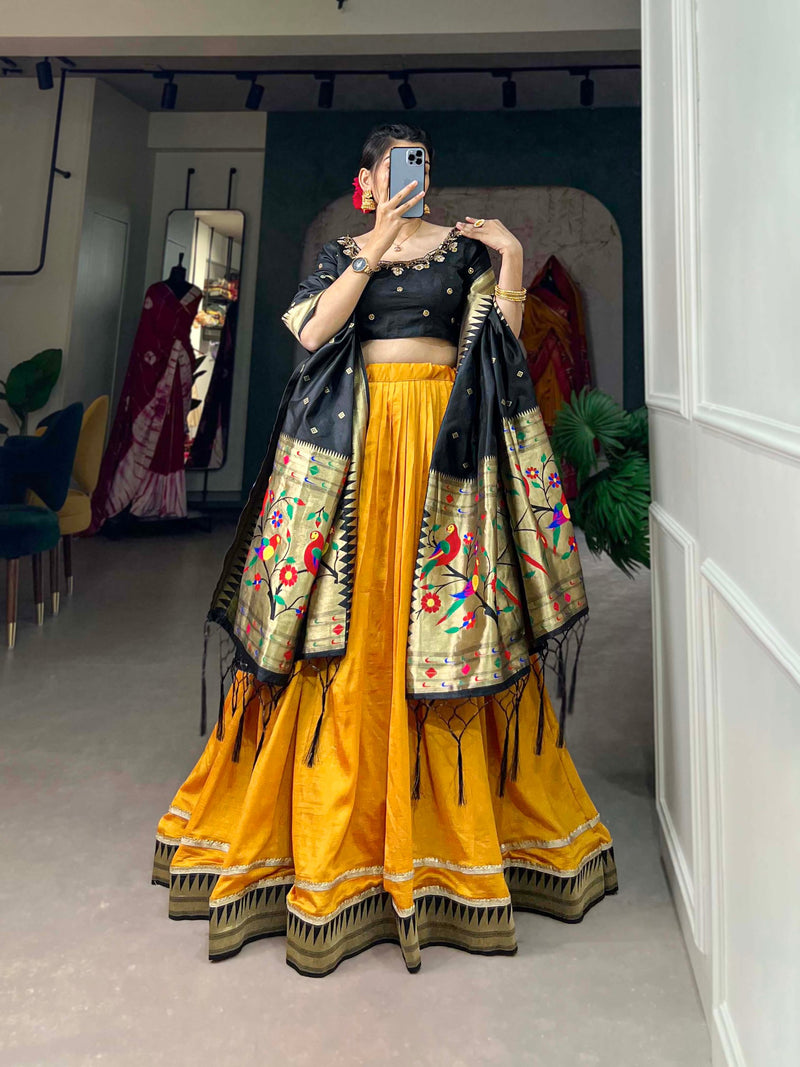 Yellow Color Vichitra Silk  Wedding Special Lehenga Choli
