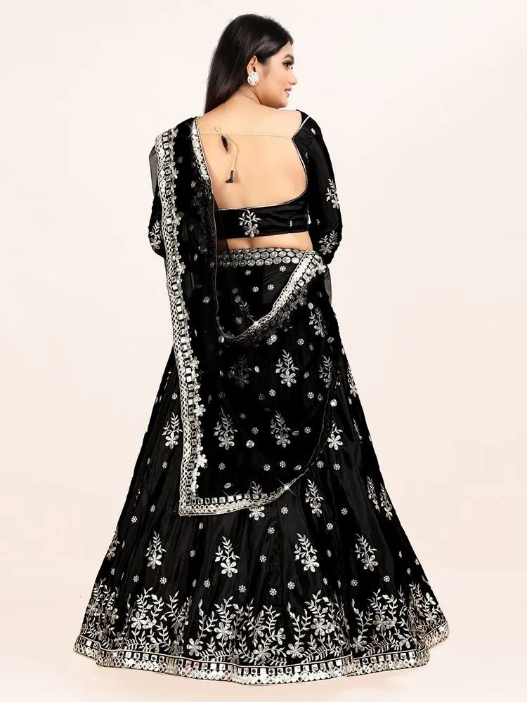 Black Color Sequins Embroidery Work Designer Lehenga Choli