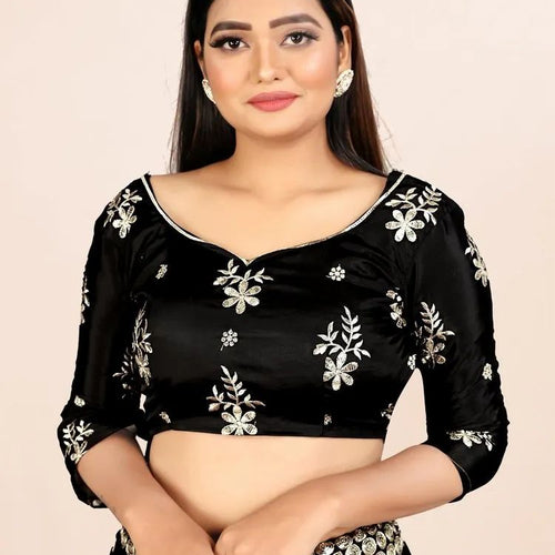 Black Color Sequins Embroidery Work Designer Lehenga Choli