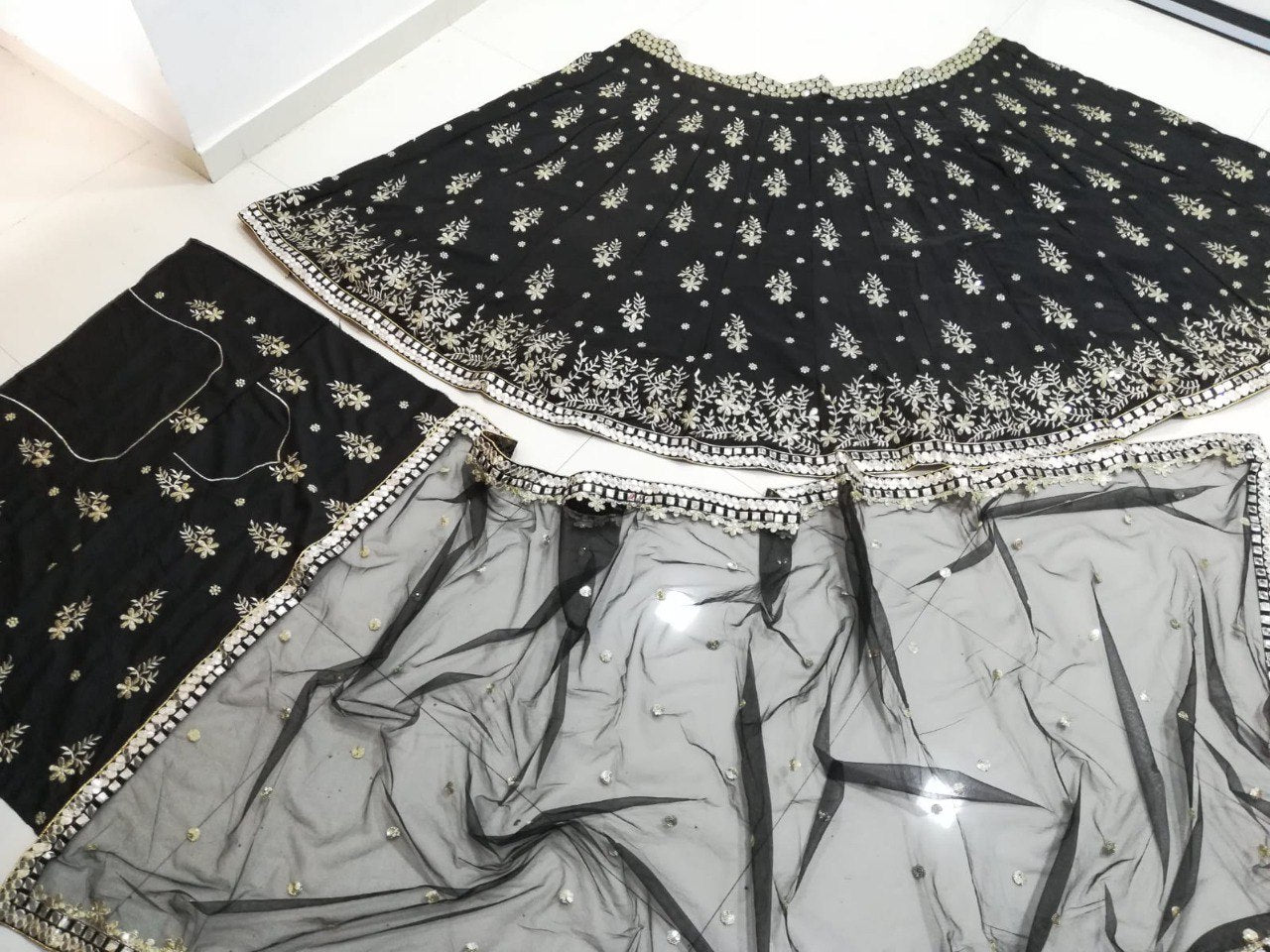Black Color Sequins Embroidery Work Designer Lehenga Choli