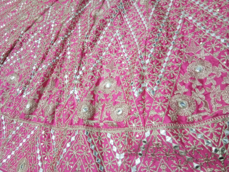 Pink Color Wedding Wear Designer Thread Work Trendy Lehenga Choli