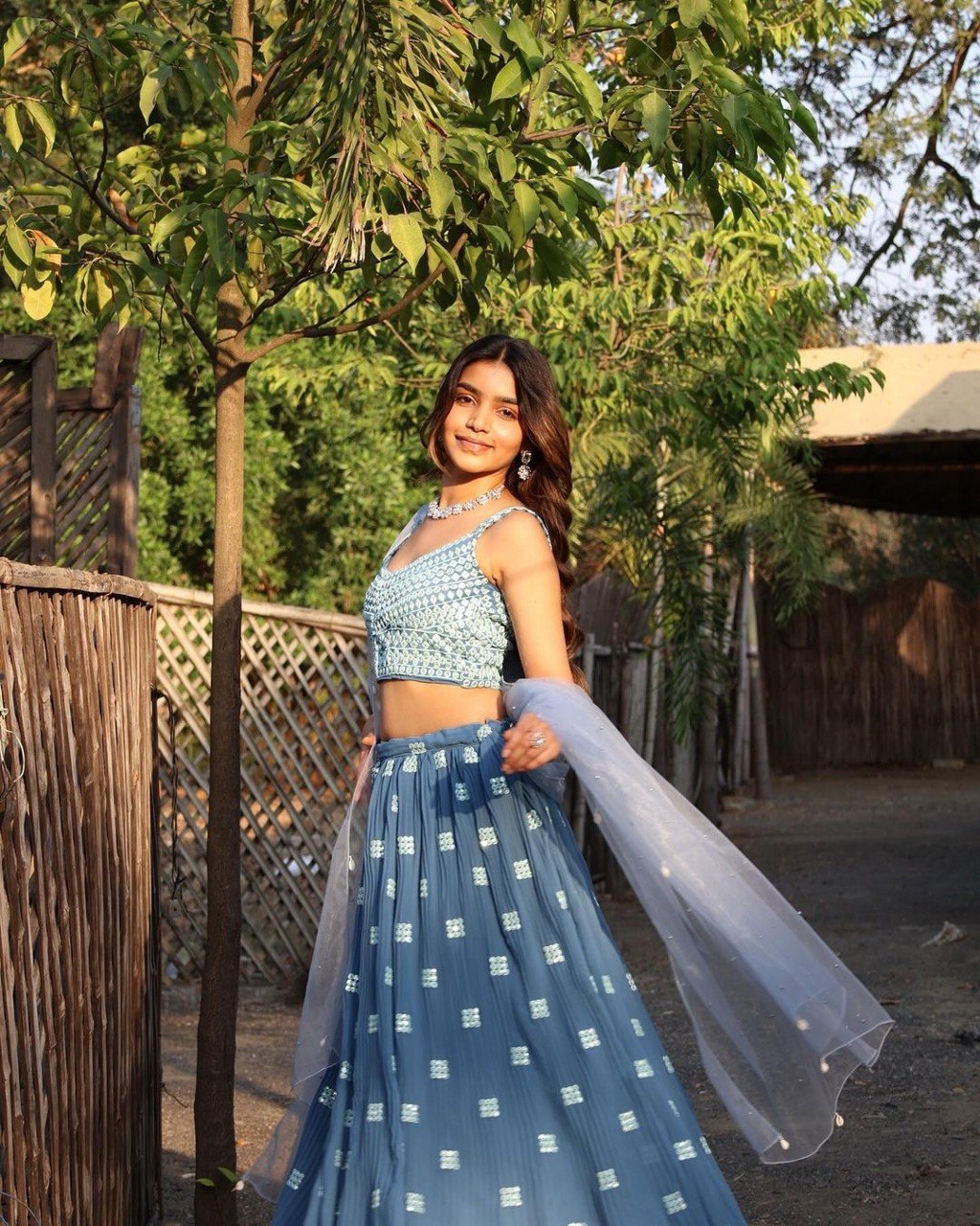 Blue Color Sequins with Thread Embroidery Work Designer Lehenga Choli