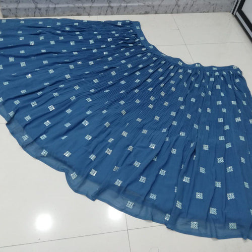 Blue Color Sequins with Thread Embroidery Work Designer Lehenga Choli