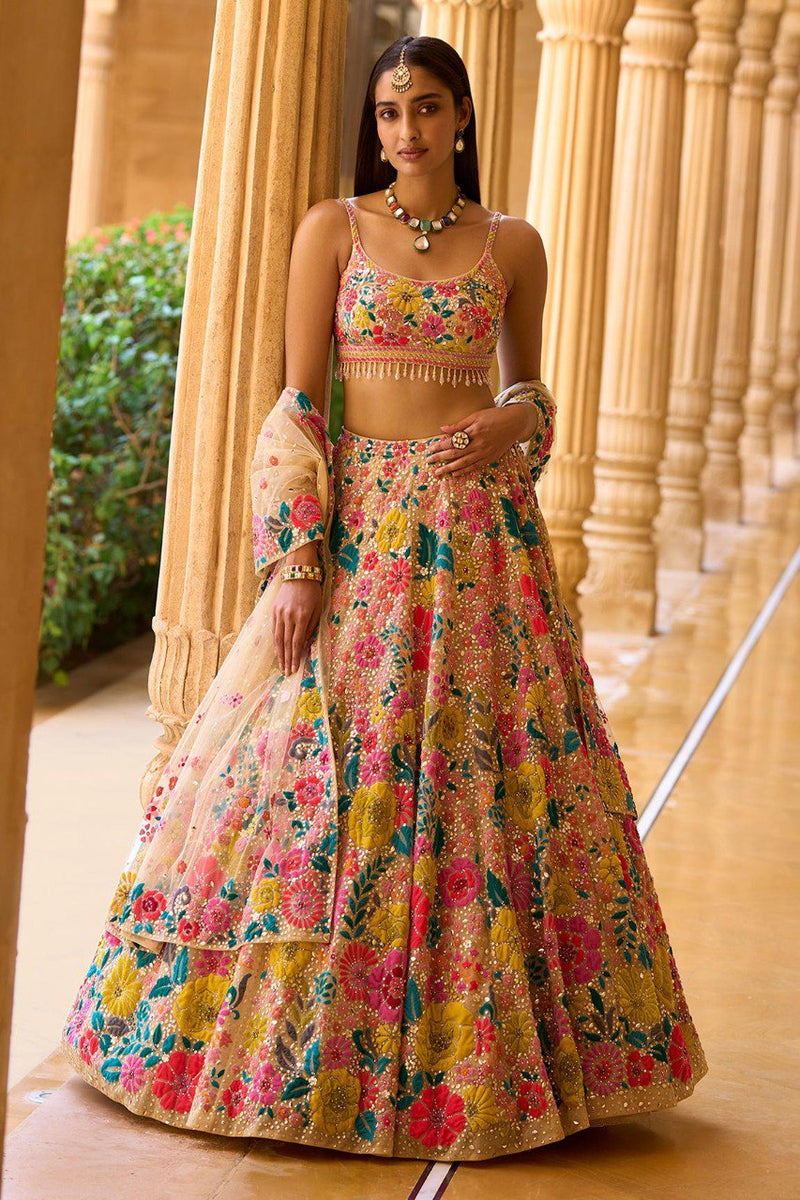 Floral Designer Trendy Party Wear Heavy Sequins Embroidery Lehenga Choli