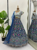 Blue Color Embroidered Sequins Work Designer Heavy Trendy Lehenga Choli