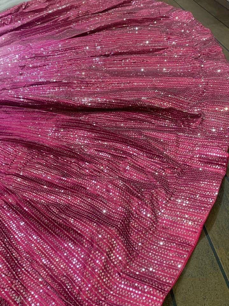 Pink Color Heavy Sequence Work Party Wear Lehenga Choli