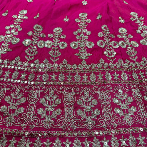 Pink Color Wedding Wear Thread With Sequins Work Lehenga Top