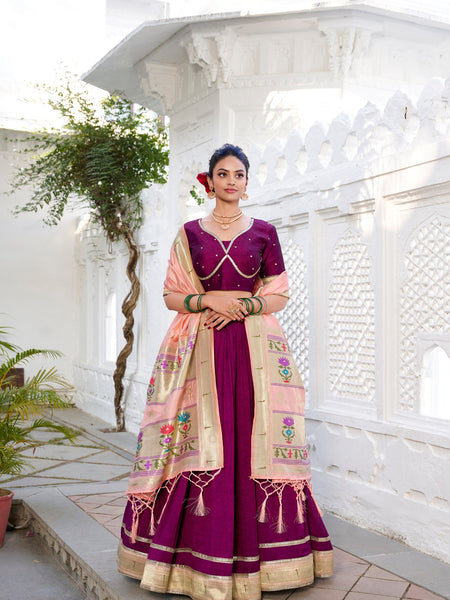 Dark Pink Color Thread with Sequins Work Designer Lehenga Choli