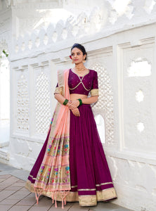 Dark Pink Color Thread with Sequins Work Designer Lehenga Choli