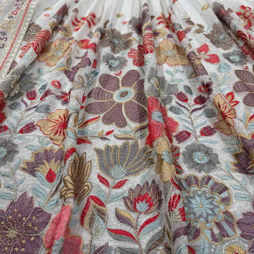 White Color Heavy Sequins Embroidered Designer Trendy Lehenga Choli