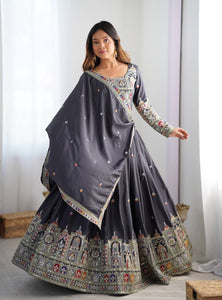 Black Color Heavy Thread with Sequins Work  Designer Lehenga Choli