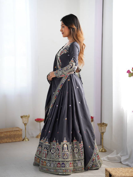 Black Color Heavy Thread with Sequins Work  Designer Lehenga Choli