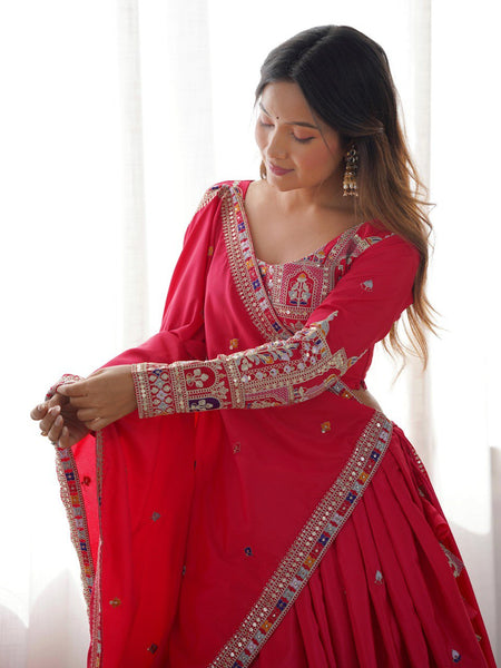 Pink Color Heavy Thread with Sequins Work  Designer Lehenga Choli