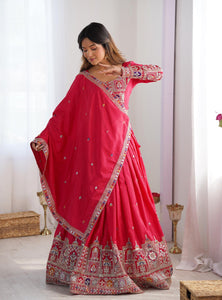 Pink Color Heavy Thread with Sequins Work  Designer Lehenga Choli