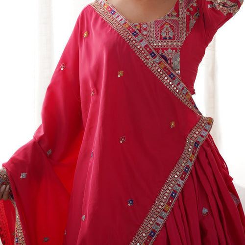 Pink Color Heavy Thread with Sequins Work  Designer Lehenga Choli