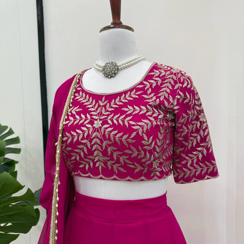 Pink Color Thread with Sequins Work  Designer Lehenga Choli