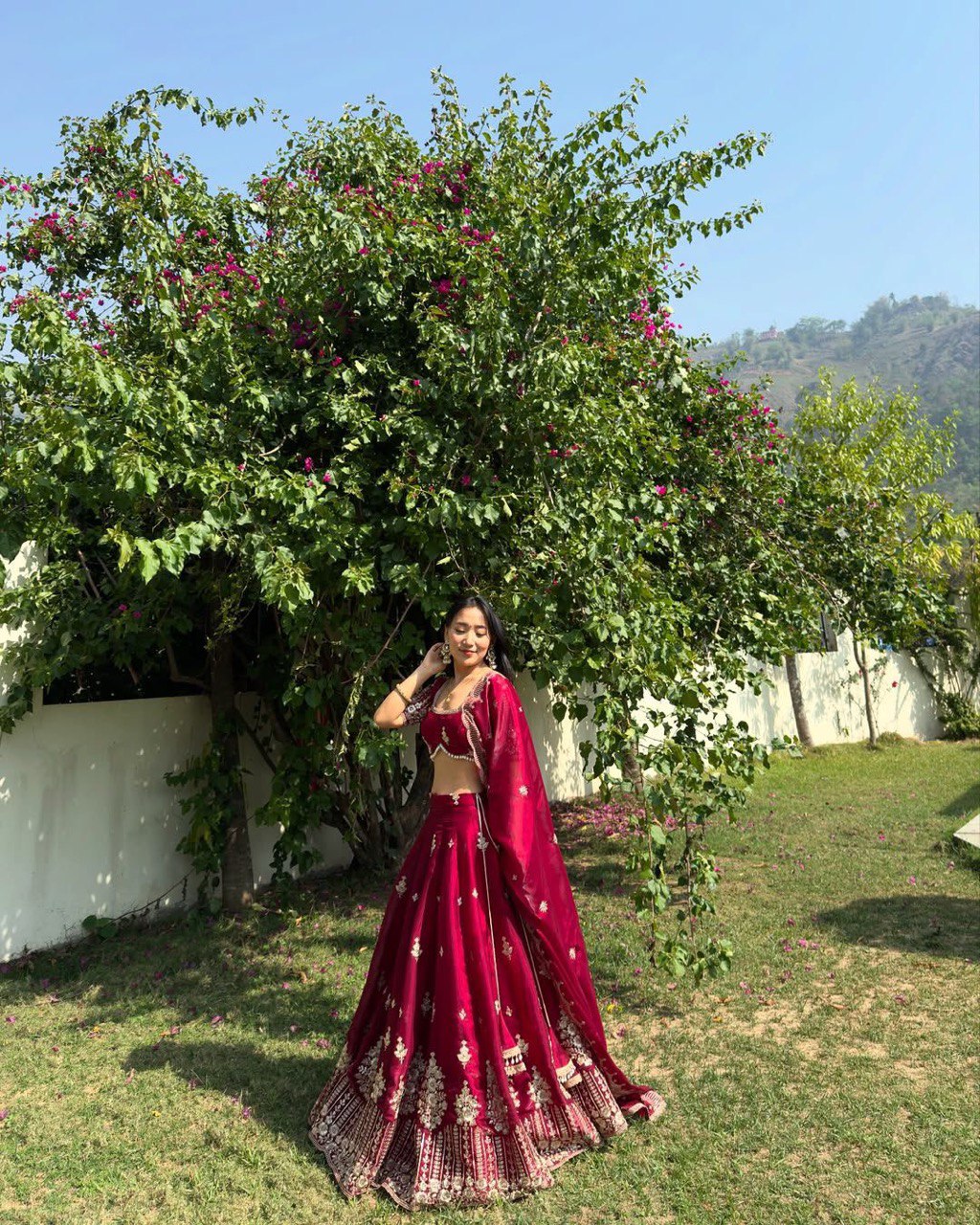Deep Maroon Color Heavy Thread with Sequins Work  Designer Lehenga Choli