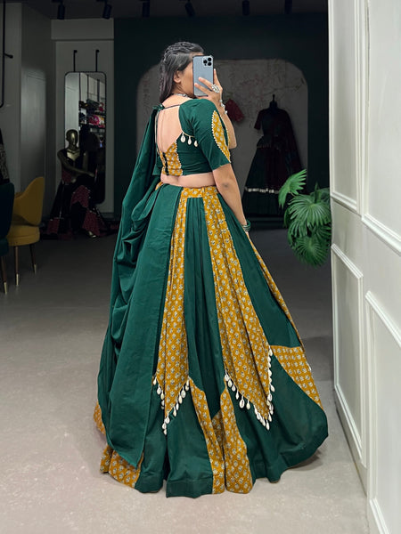 Yellow-Green Color Digital printed Navratri Lehenga Choli