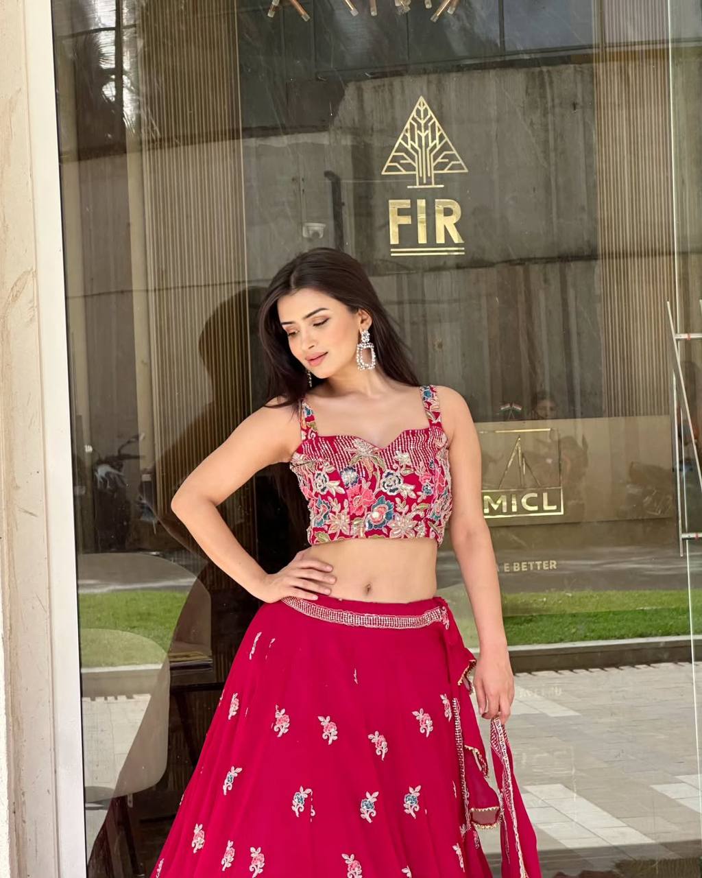 Red Color Heavy Thread with Sequins Work Designer Lehenga Choli