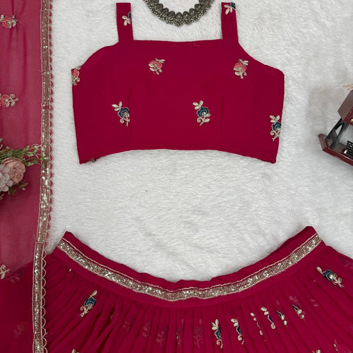Red Color Heavy Thread with Sequins Work Designer Lehenga Choli
