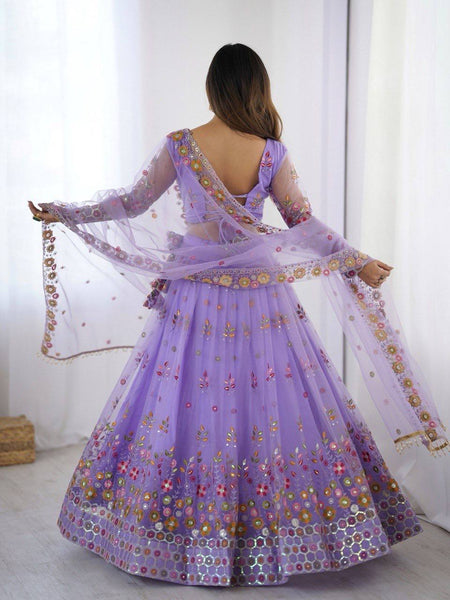Purple Color Heavy Thread with Sequins Work  Designer Lehenga Choli
