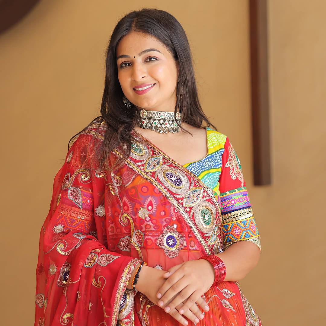 Mustered Yellow color Digital Printed Navratri Lehenga Choli