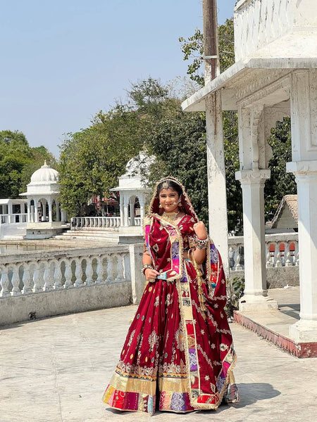 Red Color Digital Printed Muslin Cotton Navratri Lehenga Choli