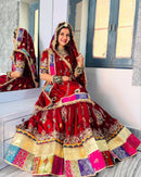 Red Color Digital Printed Muslin Cotton Navratri Lehenga Choli