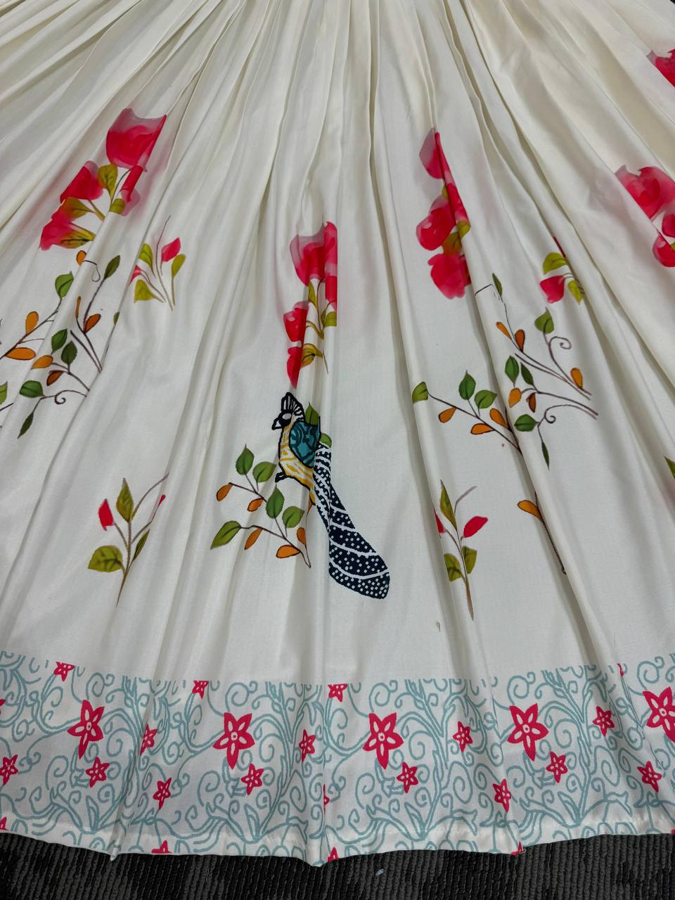White Color Rayon Sequnce with Chainstich Navratri Lehenga Choli