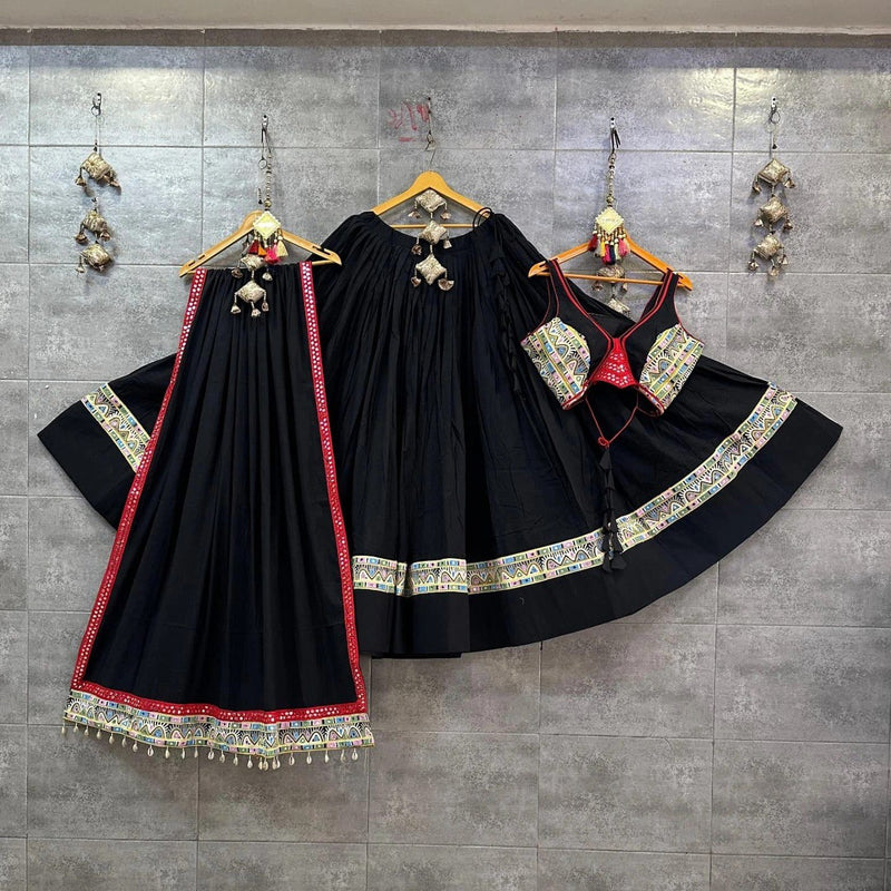 Multi Color Digital Printed with Mirror Work Navratri Chaniya Choli