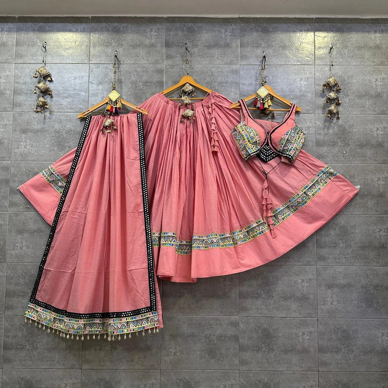 Multi Color Digital Printed with Mirror Work Navratri Chaniya Choli
