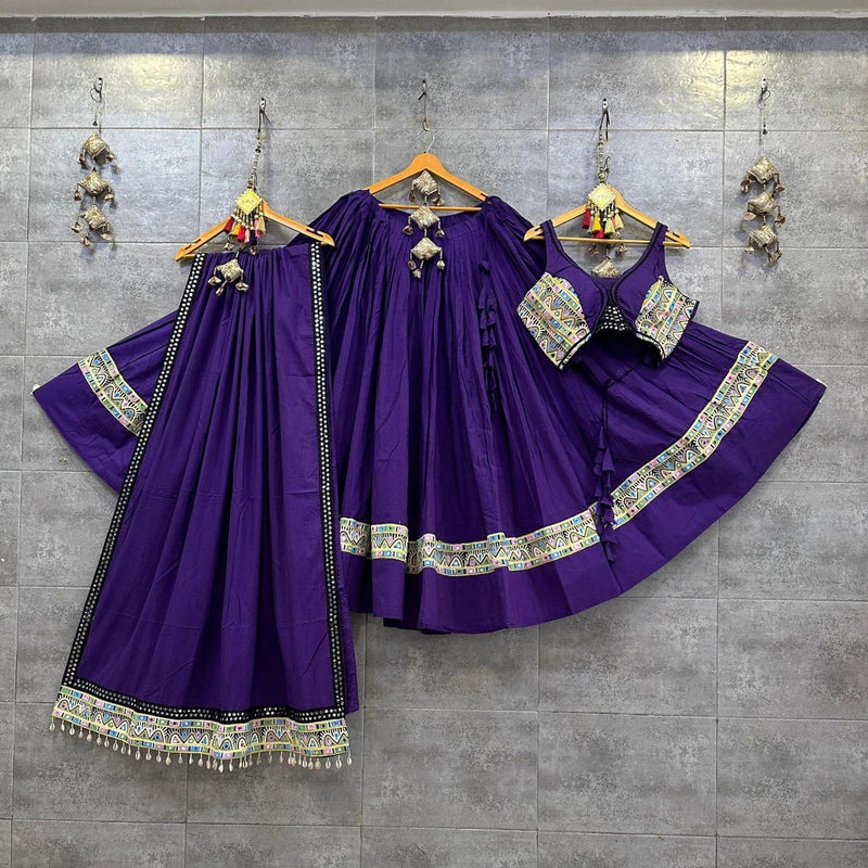 Multi Color Digital Printed with Mirror Work Navratri Chaniya Choli