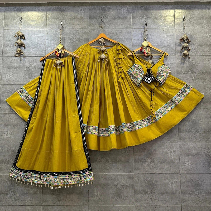 Multi Color Digital Printed with Mirror Work Navratri Chaniya Choli