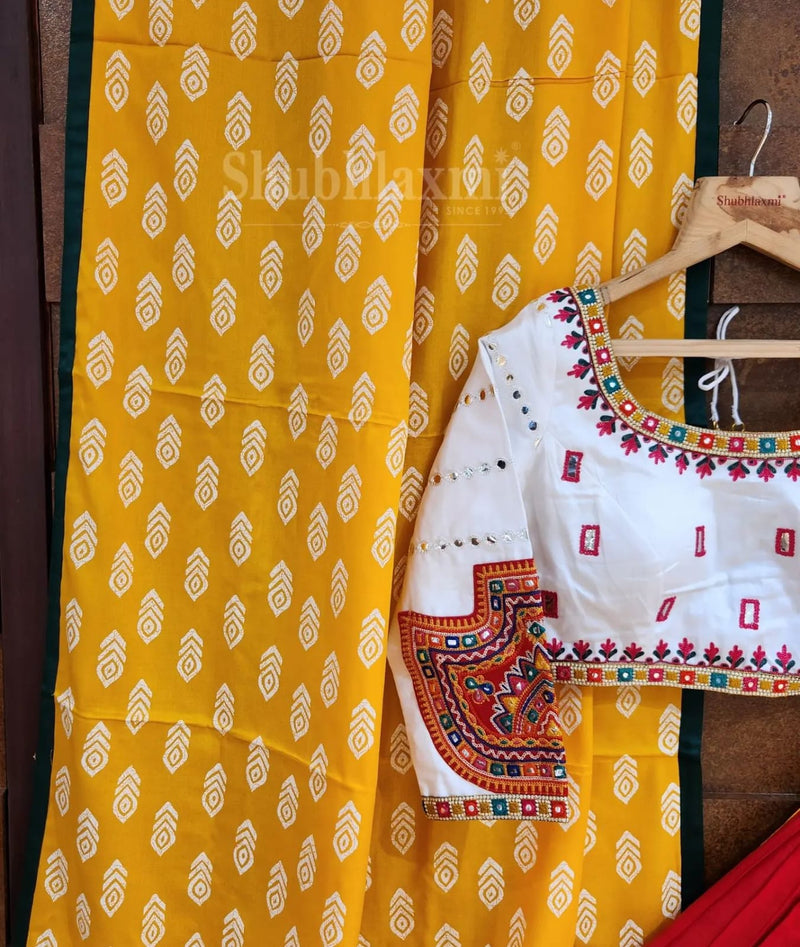 Multi Color Digital Printed with Mirror Work Navratri Chaniya Choli