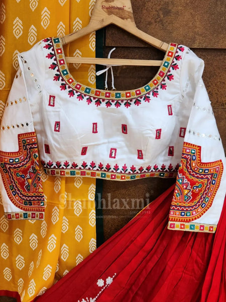 Multi Color Digital Printed with Mirror Work Navratri Chaniya Choli