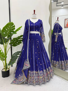 Purple Color Heavy Thread with Sequins Work  Designer Lehenga Choli
