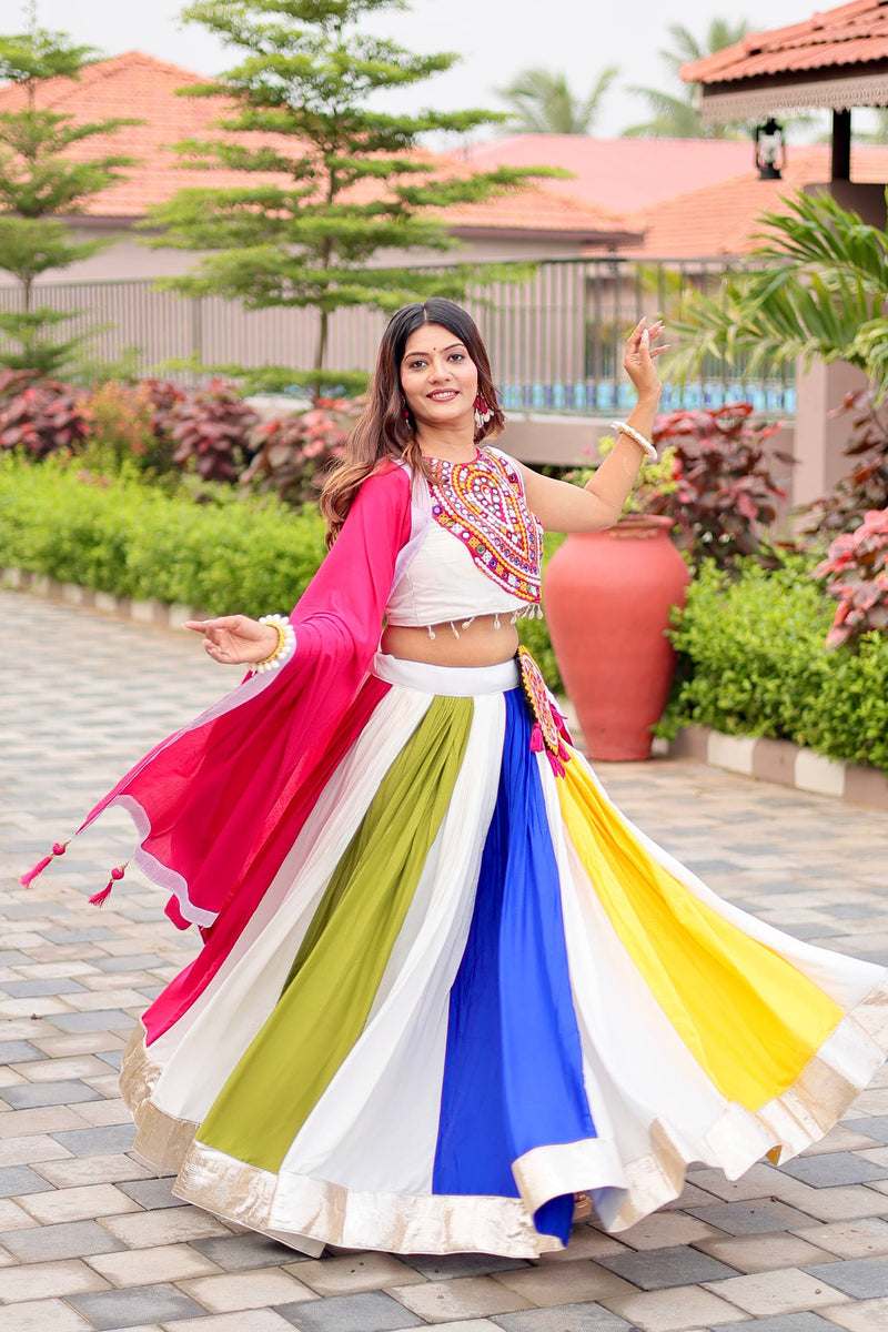 Multi Color Cotton Navratri Lehenga with Designer Blouse