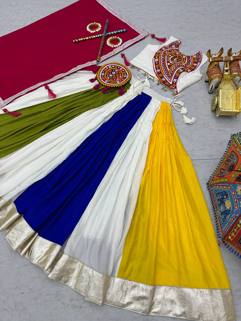 Multi Color Cotton Navratri Lehenga with Designer Blouse