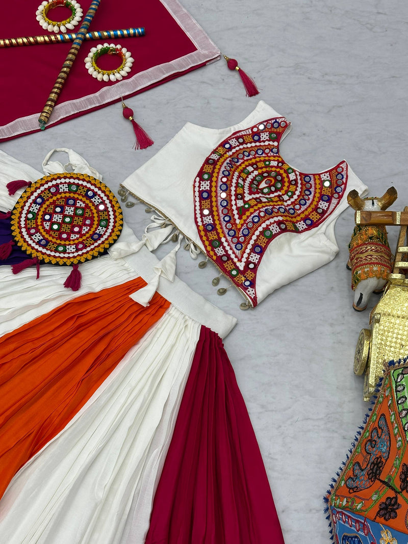 Multi Color Cotton Navratri Lehenga with Designer Blouse