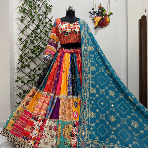 Navratri Designer Mirror Work Trendy Digital Printed Lehenga Choli
