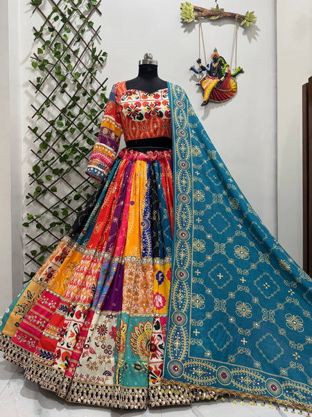 Navratri Designer Mirror Work Trendy Digital Printed Lehenga Choli