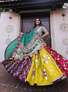Geeta Rabari Wear Digital Printed Mirror Work Navratri Lehenga Choli